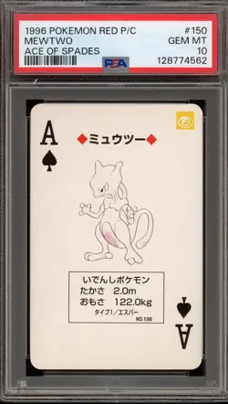 Pokeon Red Playing Cards Mewtwo Ace of Spades Japanese #150 PSA 10 Gem Mint - Image 1