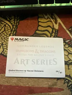 Mtg Magic Art Card Kindred Discovery Baldur’s Gate Misprint Miscut Error Card - Image 2