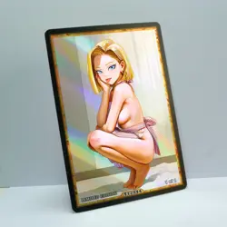 ANDROID 18 Waifu Anime Card LIMITED 1/1 Custom TCG Holo T12044 - Image 2