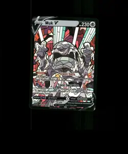 HOLO Muk Card Muk Stained Glass Muk Pokemon Card READ DESCRIPTION BELOW p1 - Image 1