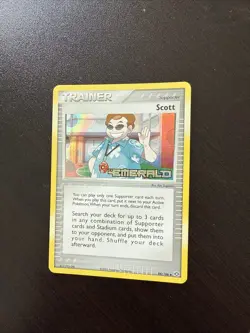 Pokemon Scott Trainer Holo Stamped Uncommon Card 84/106 EX Emerald 2005 - Image 1