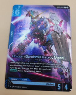 Unicorn Gundam (Destroy Mode) Foil - GD01-002 NM - TCG Card Game - Image 3