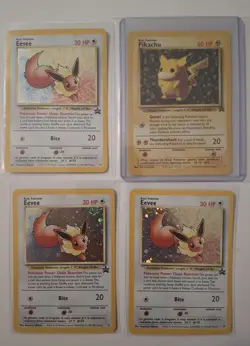 2 EEvee #11 And 1 Pikachu #1 Promo Black Star Card WOTC - Image 1