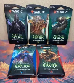 Magic The Gathering War Of The Spark Theme Booster Set - New Sealed 5 Box Lot - Image 1