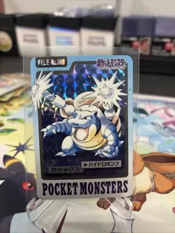 Pokemon Card Blastoise File No. 009 Bandai Carddass 1997 Prism Japanese TCG - Image 1