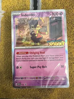 Pokemon SEALED Indeedee SVP 154 Surging Sparks Prerelease Promo Pack!! - Image 1