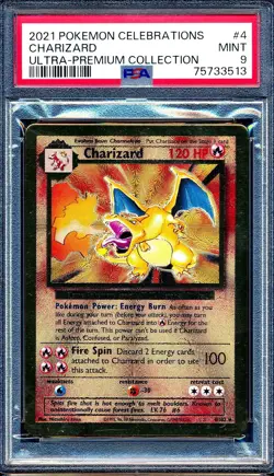 Charizard 2021 Pokemon Celebrations Ultra Premium Collection #4 Metal Gold PSA 9 - Image 1