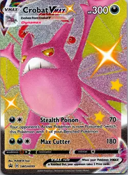 Crobat Vmax SWSH099 Black Star Promo (Shiny) Near Mint Holo Pokemon - Image 1