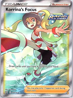 Korrina's Focus (Full Art) 160/163 SWSH05: Battle Styles - Pokemon Card - NM - Image 1