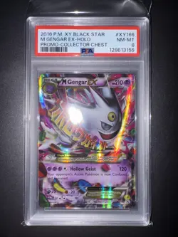 Pokemon M Gengar EX Collector Chest Black Star Holo Promo XY166 PSA 8 - Image 1