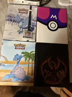 Lot Of 4 Pokemon TCG Binders Charizard Lapras Articuno Master Ball BINDERS ONLY* - Image 1