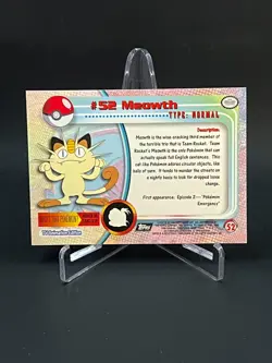 1999 Topps Series 1 Pokemon Meowth #52 - Image 2