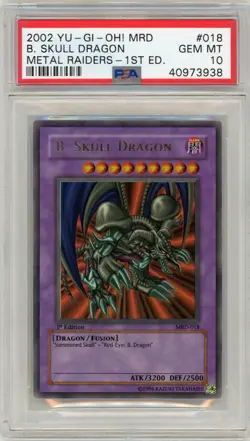 2002 Yu-Gi-Oh Metal Raiders Black Skull Dragon 1st Edition #018 PSA 10 Gem Mint - Image 1