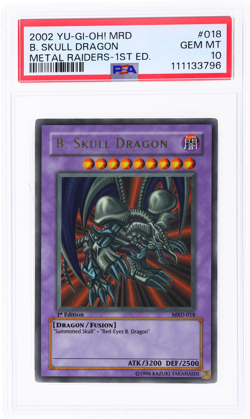 2002 Yu-Gi-Oh Metal Raiders Black Skull Dragon 1st Edition #MRD18 PSA 10 - Image 1