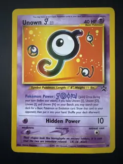 Unown J 38/53 Black Star Promo Rare Pokemon Card Unknown 2001 Vintage - Image 1