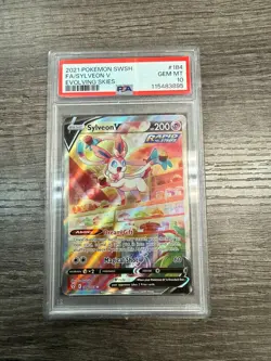 PSA 10 Gem Mint Sylveon V Evolving Skies Full Alt Art #184 Pokemon Card - Image 1