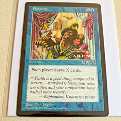 MTG Magic The Gathering - Prosperity - Oversized Sorcery 6x9 Tempest Season Card - Image 1