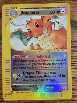 Pokemon Expedition Reverse Holo #9/165 DRAGONITE **beautiful card** read - Image 1