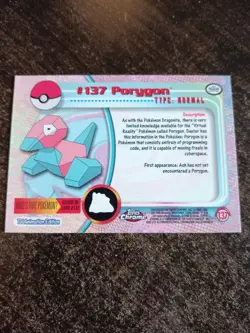 2000 Topps Chrome #137 Porygon Pokemon Card Vintage - Image 2