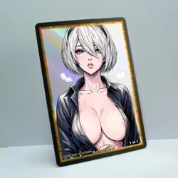 2B Waifu Anime Card LIMITED 1/1 Custom TCG Holo Goddess Story ACG T12024 - Image 2