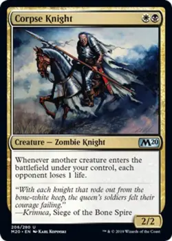 Corpse Knight Light Play, English Magic the Gathering MTG Core Set 2020 - Image 1