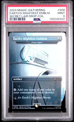 2024 Magic The Gathering Marvel Secret Lair Earth's Mightiest Emblem Foil PSA 9 - Image 1