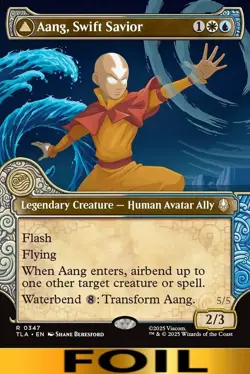 1x - Aang, Swift Savior - FOIL SHOWCASE - Avatar: The Last Airbender MTG - Image 1