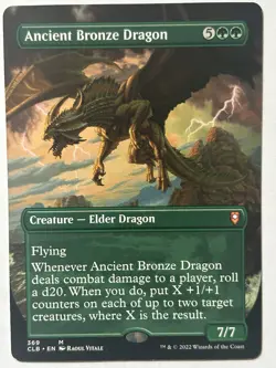 MTG Ancient Bronze Dragon BORDERLESS Battle for Baldur's Gate 369 NM non foil - Image 1