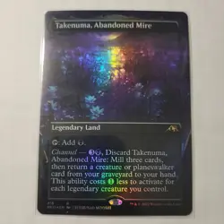 MTG Takenuma, Abandoned Mire 416 Borderless Foil Kamigawa Neon Dynasty NM - Image 1