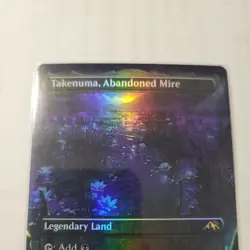 MTG Takenuma, Abandoned Mire 416 Borderless Foil Kamigawa Neon Dynasty NM - Image 3