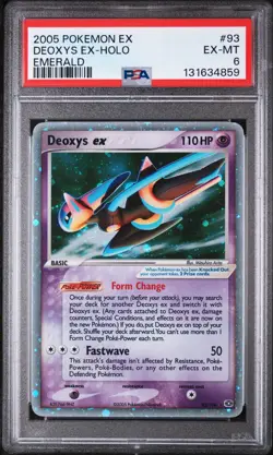 Pokemon 2005 EX Emerald Deoxys #93/106 Holo Card PSA 6 - Image 1