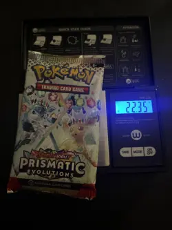 22.35g VERY HEAVY Prismatic Evolutions Pokemon Sealed Booster Pack New - Image 1
