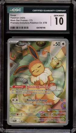Pokemon Center Stamp Promo Eevee Prismatic Evolutions ETB Promo #173 CGC 10 - Image 1