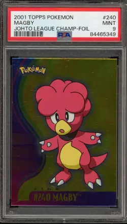 Pokemon Topps Magby Johto League Champions Foil #240 PSA 9 Mint - Image 1