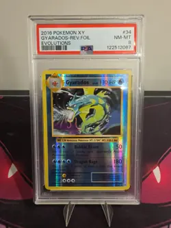 Gyarados 34/108 Pokemon TCG Evolutions Reverse Holo Rare PSA c8 NM-MT - Image 1