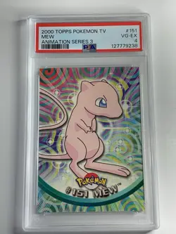 2000 Topps Pokemon TV #151 Mew Animation Series 3 PSA 4 VG-EX - Image 1