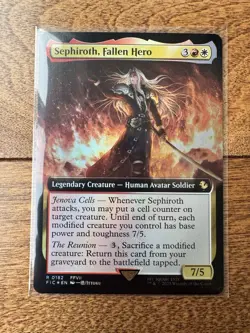 Magic MTG Final Fantasy - Sephiroth, Fallen Hero EXTENDED ART FOIL 0182 - Image 1
