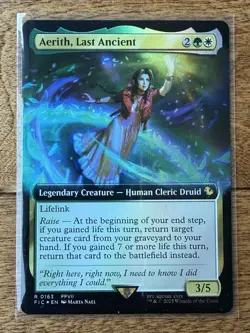 Magic MTG Final Fantasy - Aerith, Last Ancient EXTENDED ART FOIL #163 - Image 1