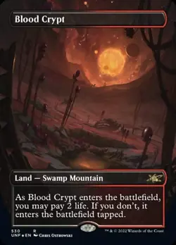 Blood Crypt (Borderless) (Galaxy Foil) [Unfinity] Foil Near Mint - Image 1