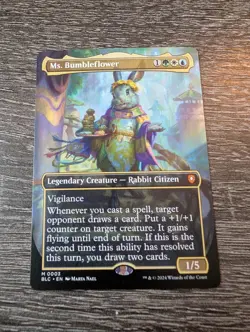 MTG Magic The Gathering Ms. Bumbleflower Borderless Rabbit Commander Non-foil - Image 1