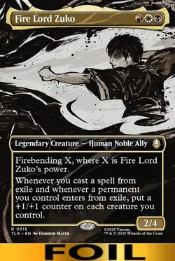 1x - Fire Lord Zuko - FOIL BORDERLESS #315 - Avatar: The Last Airbender MTG - Image 1
