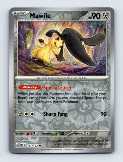 Mawile SV03: Obsidian Flames Uncommon Reverse Holo 143/197 NM/LP Pokemon Cards - Image 1