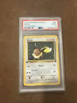 PSA 9 MINT Eevee Team Rocket 1st Edition 2000 Pokemon WOTC 55/82 -34 - Image 1