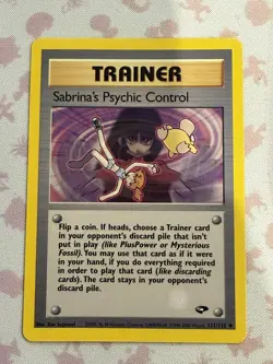 Sabrina's Psychic Control Unlimited Gym Challenge 121/132 NM Pokemon TCG - Image 1