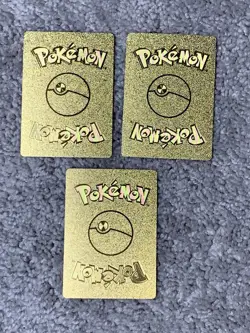 Pokemon Set of 3 Mew VMax HP310 Cross Fusion Strike Error Gold Foil Fan Art NM! - Image 5