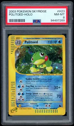 2003 Pokemon Unlimited Skyridge H23/H32 Politoed Holo PSA NM-MT 8 - Image 1
