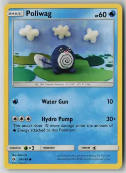 Poliwag 30/149 Pokemon Sun & Moon Common Near Mint Card (NM) 1 - Image 1