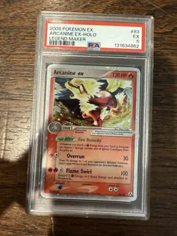 Pokemon TCG Arcanine EX 83/92 Legend Maker Holo Rare PSA 5 - Image 3