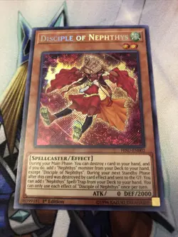Yugioh HISU-EN002 Disciple of Nephthys Secret Rare 1st Ed NM - Image 1