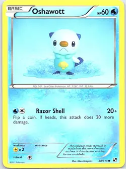 Oshawott 28/114 Non Holo Black and White - Pokemon Card - NM - Image 1